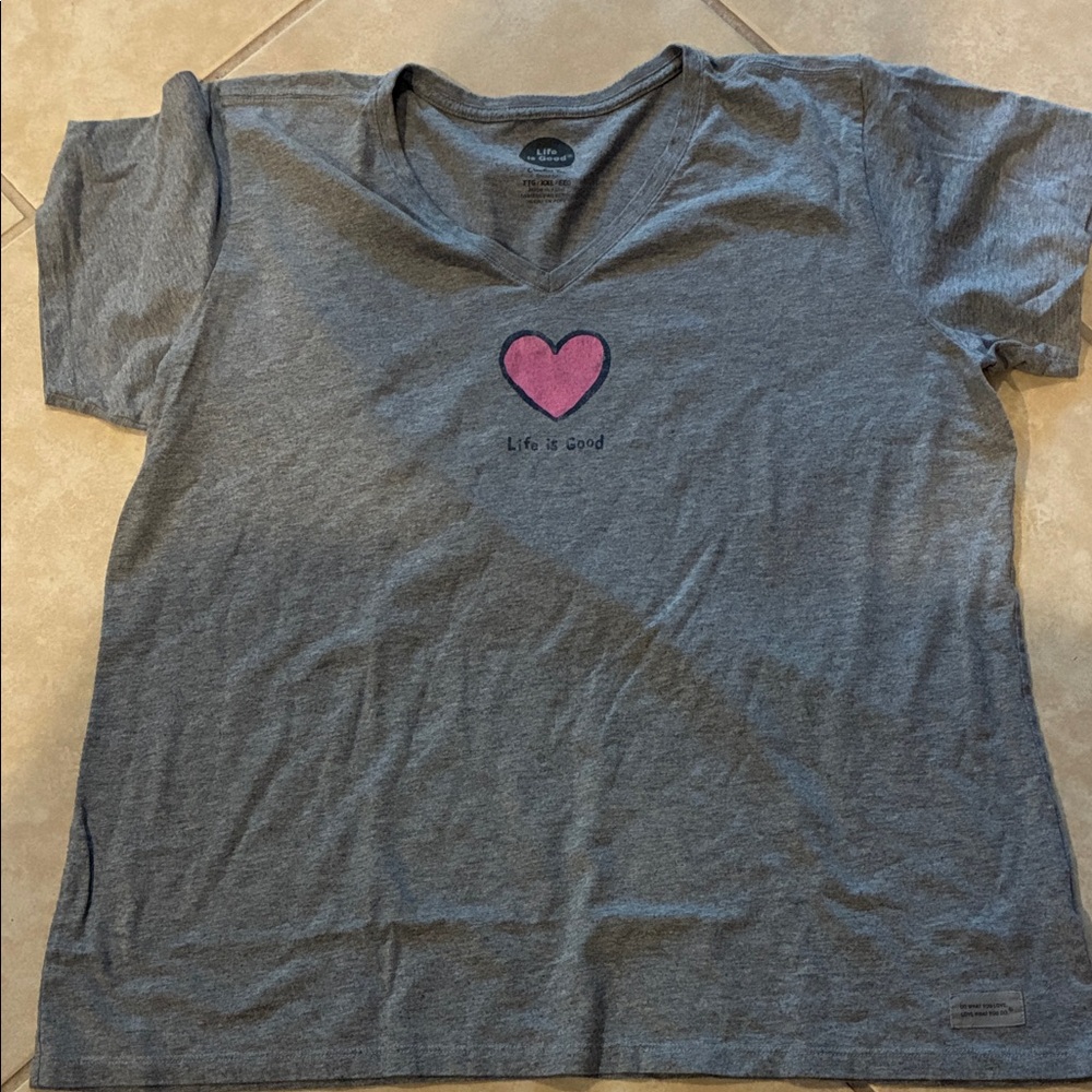 Life Is Good Gray Graphic Tee